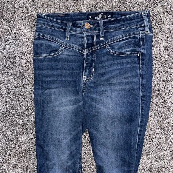 Hollister Brand High Rise Crop Super Skinny Jeans Size 1R Great Condition - Picture 2 of 9